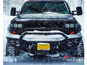 GMC Sierra 2500 Stealth Front Winch Bumper Pre-Runner Guard - Smittybilt XRC - Raw Steel WARN M12000 GMC Sierra 2500 Stealth Front Winch Bumper Pre-Runner Guard - Smittybilt XRC - Raw Steel WARN M12000